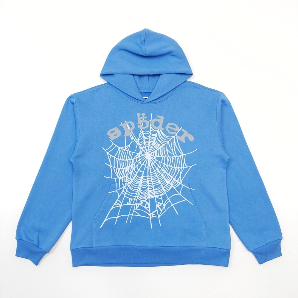 Blue Spider Web Graphic Sweatshirt
